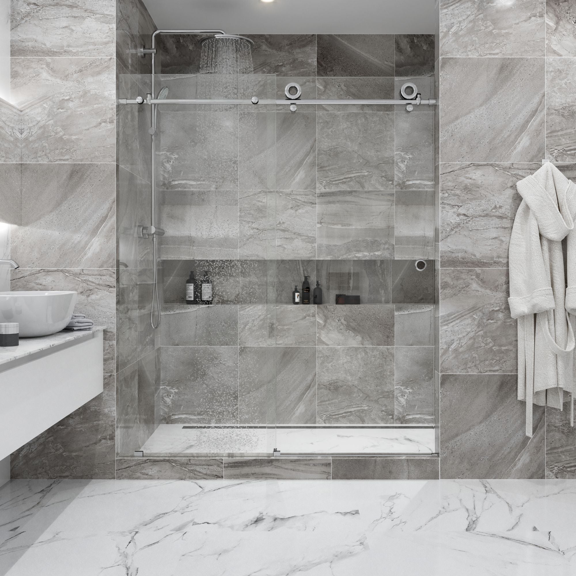 Crystal Frameless Sliding Shower Door