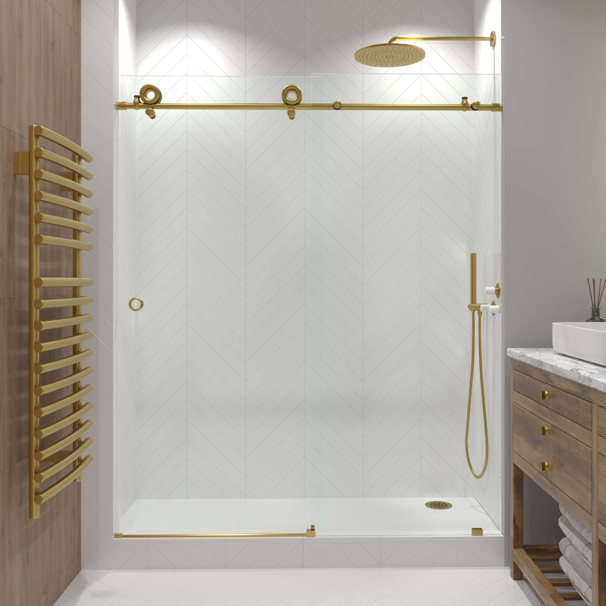 Crystal Frameless Sliding Shower Door