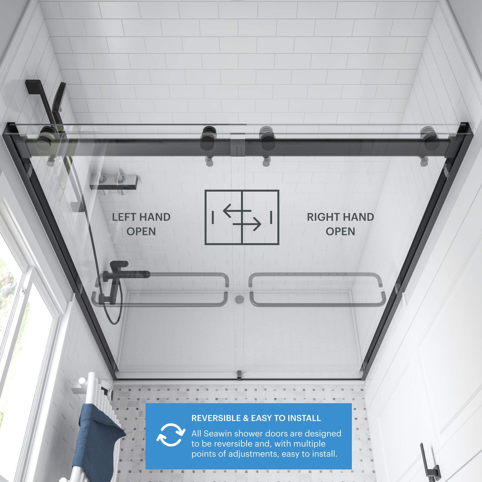 Verona Light Frameless Bypass Sliding Shower Door